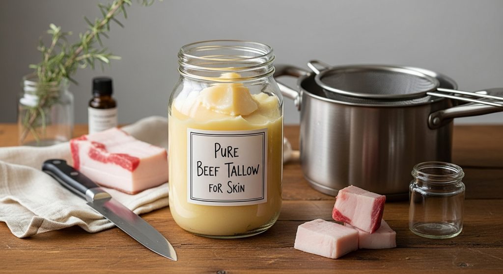 how to make pure beef tallow for skin